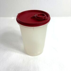 Tupperware #321 Vintage Modular Mate Container with Pour Spout Lid Red